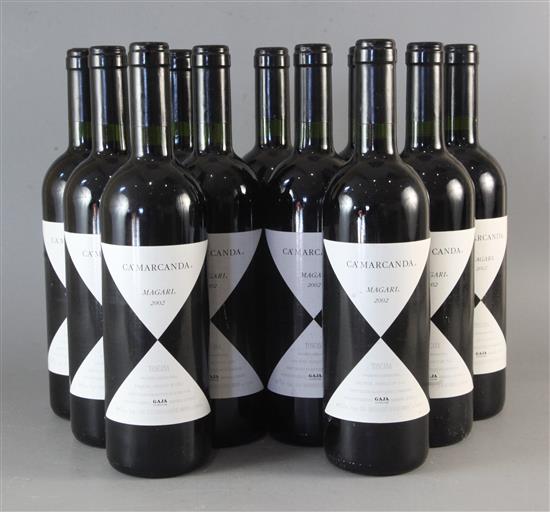 Eleven bottles of LaMarcanda Magari, 2002 (Toscana).